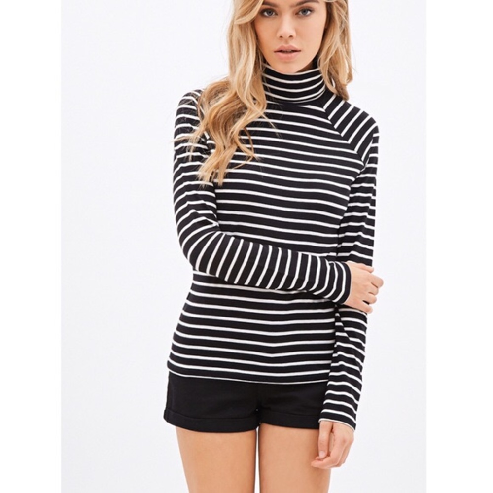 Forever 21 Striped Turtleneck